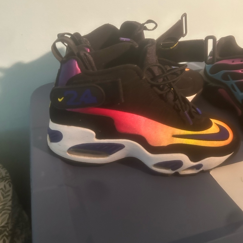 Nike Black High-Top Sneakers with Sunset Gradient Swoosh
